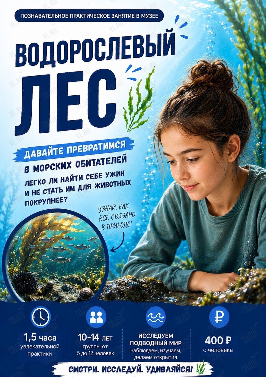 Занятие «Водорослевый лес» (Национальный научный центр морской биологии им. А. В. Жирмунского)